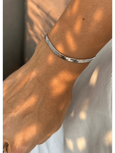 PULSEIRA FITA BANHADO A RODIO BRANCO - Dri Ferreira Semi Joias