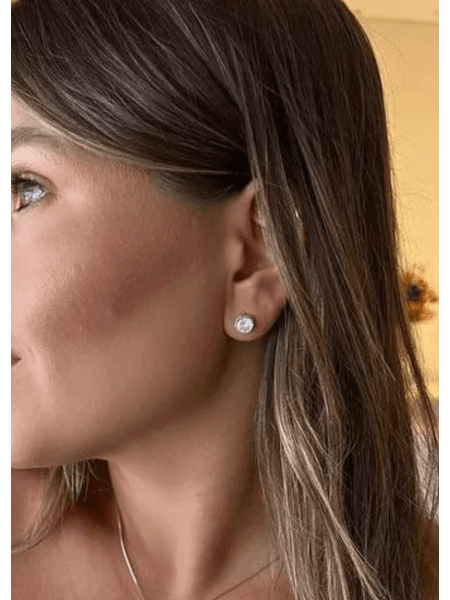 BRINCO PONTO DE LUZ FIXO G BANHADO A RODIO BRANCO - Dri Ferreira Semi Joias