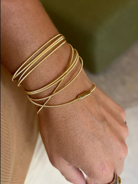 PULSEIRA CORDÃO DE VIOLÃO BANHADO A OURO - Dri Ferreira Semi Joias