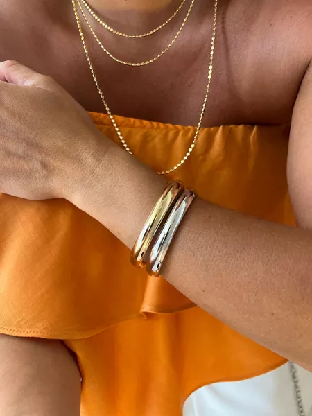 BRACELETE TUBO LISO GR BANHADO A OURO