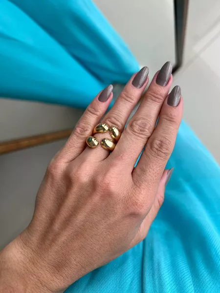 ANEL GOTA DUPLO BANHADO A OURO - Dri Ferreira Semi Joias