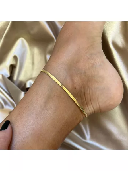 TORNOZELEIRA FITA BANHADA A OURO 