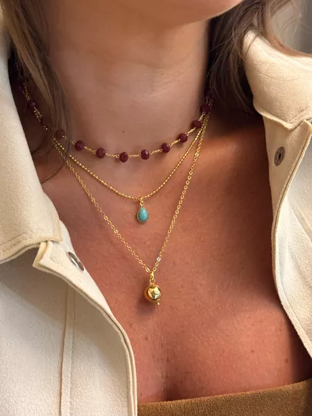 CONJUNTO TRÊS COLARES BOHO BANHADO A OURO