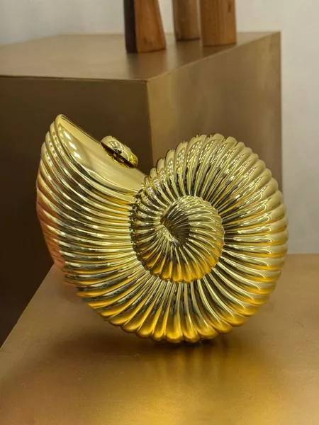 CLUTCH CARACOL DOURADA LISA - Dri Ferreira Semi Joias