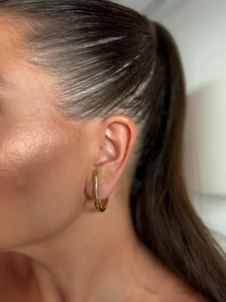 BRINCO EAR HOOK LISO FINO BANHADO A OURO