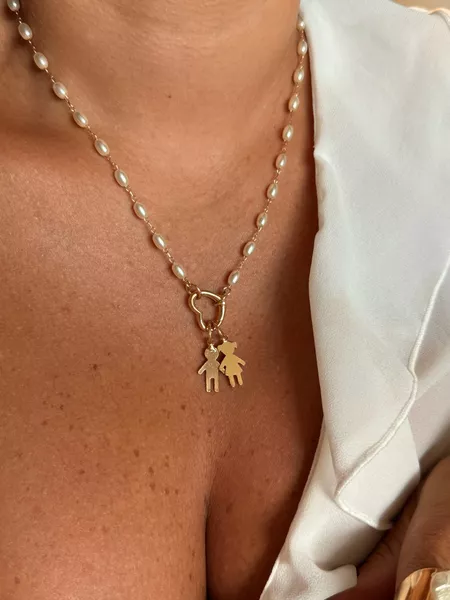 COLAR PÉROLAS E PINGENTES FILHOS BANHADO A OURO - Dri Ferreira Semi Joias