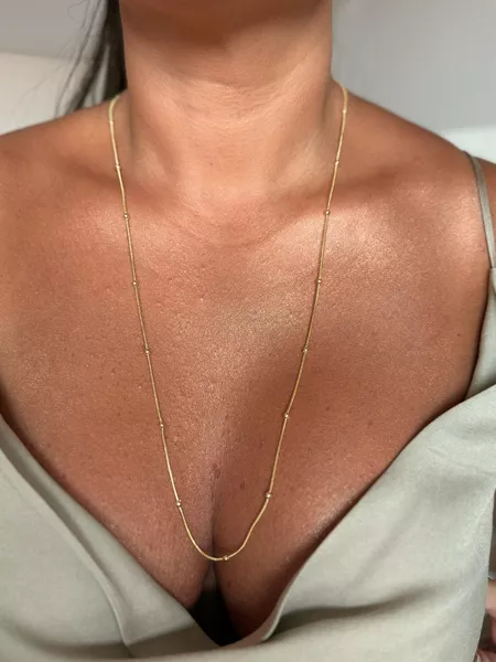 COLAR RABO DE RATO BOLINHAS BANHADO A OURO - Dri Ferreira Semi Joias