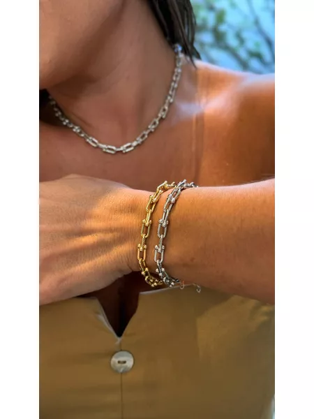 PULSEIRA ELOS INSPIRED DF BANHADA A OURO - Dri Ferreira Semi Joias