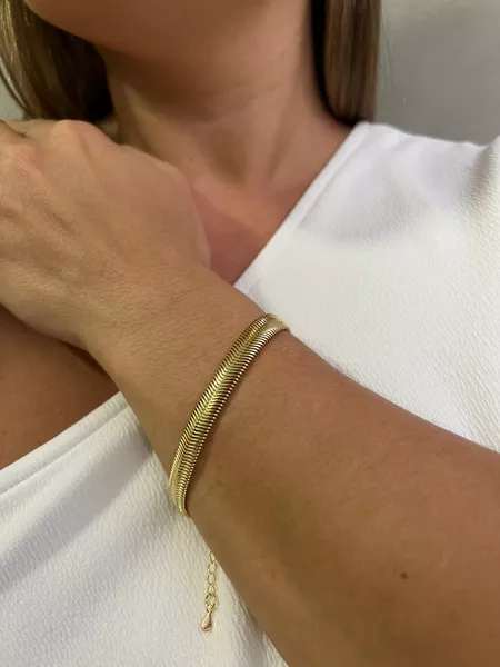 PULSEIRA MALHA GR BANHADO A OURO - Dri Ferreira Semi Joias