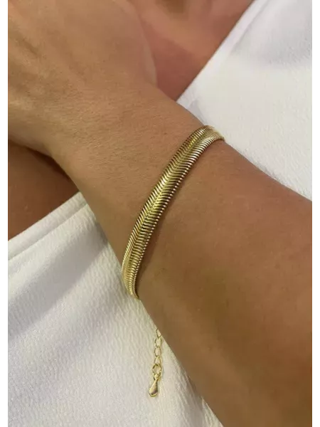 PULSEIRA MALHA GR BANHADO A OURO 