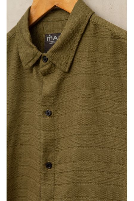 Camisa Textura Verde Oliva - Nalor