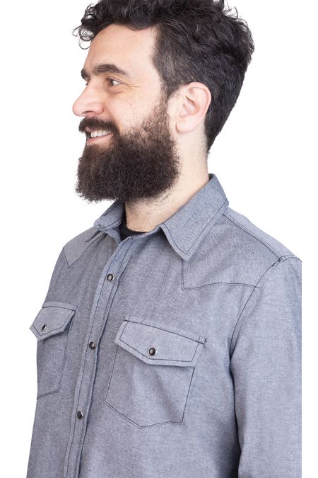Camisa sales jeans cinza