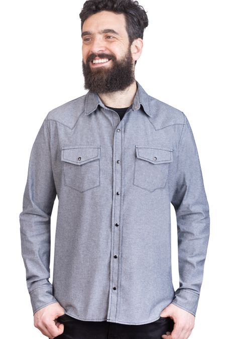 Camisa sales jeans cinza