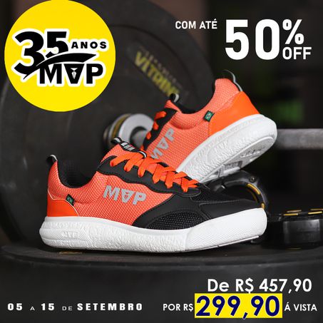 Tênis Confortável para Treinos Rx Fly - Black Oran... - MVP Fitness - Loja Oficial