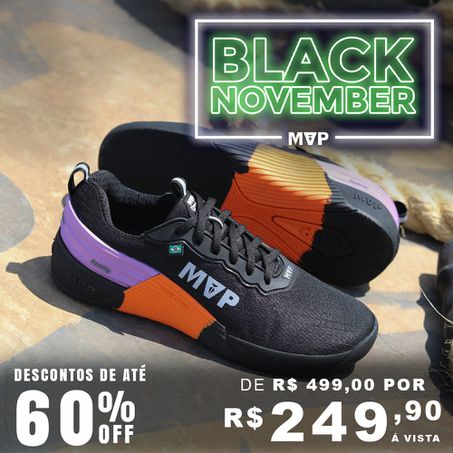 Tênis para Cross colorido 4x4 - Black Orange Purpl... - MVP Fitness - Loja Oficial