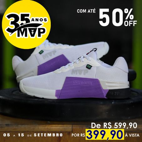 Tênis de Treino MVP 5x5 - White Purple - MVP Fitness - Loja Oficial