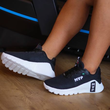 Tênis de treino preto Hybrid - Black White 50124 - MVP Fitness - Loja Oficial