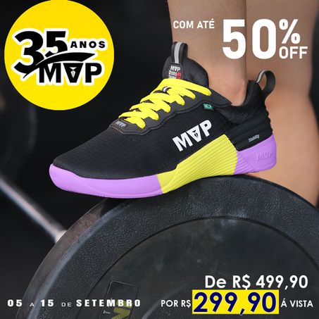 Tênis Para Cross MVP 4x4 - Black Yellow Purple - MVP Fitness - Loja Oficial