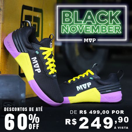 Tênis Para Cross MVP 4x4 - Black Yellow Purple - MVP Fitness - Loja Oficial