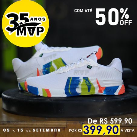 Tênis para Treino cross MVP 5x5 - White Splash - MVP Fitness - Loja Oficial