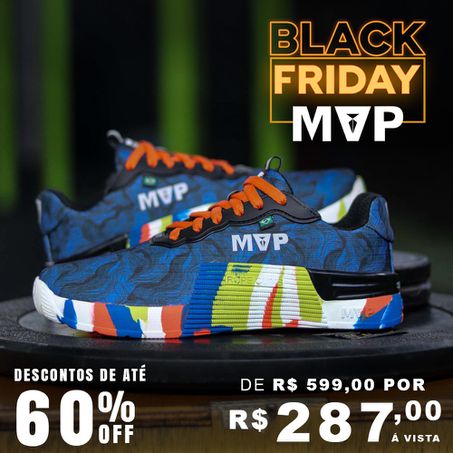 Tênis Preto para Cross 5x5 - Abstract Blue Splash - MVP Fitness - Loja Oficial