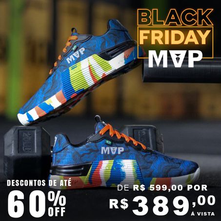 Tênis Preto para Cross 5x5 - Abstract Blue Splash - MVP Fitness - Loja Oficial