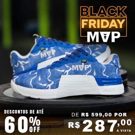 Tênis Preto para Cross 5x5 - Abstract Blue White - MVP Fitness - Loja Oficial