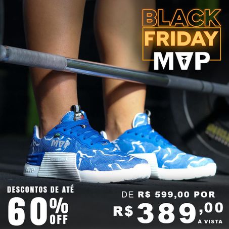 Tênis Preto para Cross 5x5 - Abstract Blue White - MVP Fitness - Loja Oficial