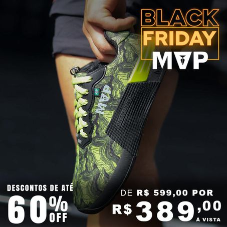 Tênis Preto para Cross 5x5 - Abstract Green Black - MVP Fitness - Loja Oficial