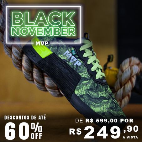 Tênis Preto para Cross 5x5 - Abstract Green Black - MVP Fitness - Loja Oficial
