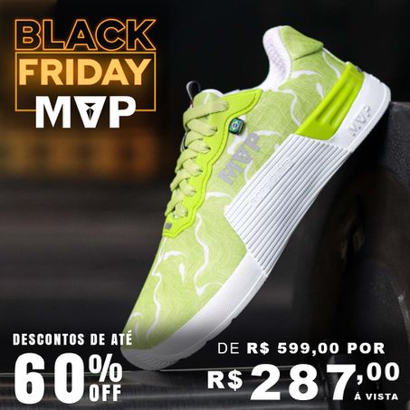 Tênis Preto para Cross 5x5 - Abstract Green White - MVP Fitness - Loja Oficial