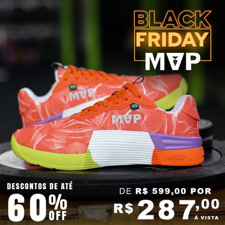 Tênis Preto para Cross 5x5 - Abstract Orange - MVP Fitness - Loja Oficial
