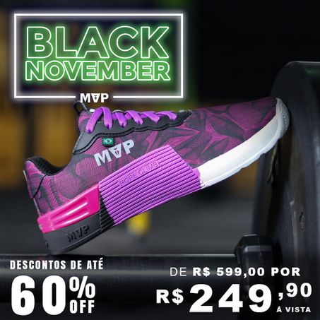 Tênis Preto para Cross 5x5 - Abstract Purple - MVP Fitness - Loja Oficial