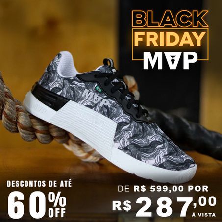 Tênis Preto para Cross 5x5 - Abstract White Black - MVP Fitness - Loja Oficial