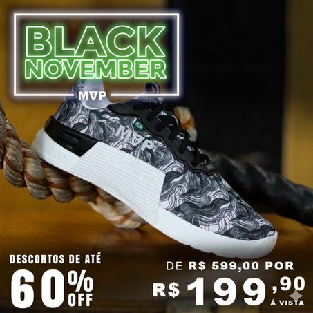 Tênis para Cross 5x5 - Abstract White Black - MVP Fitness - Loja Oficial