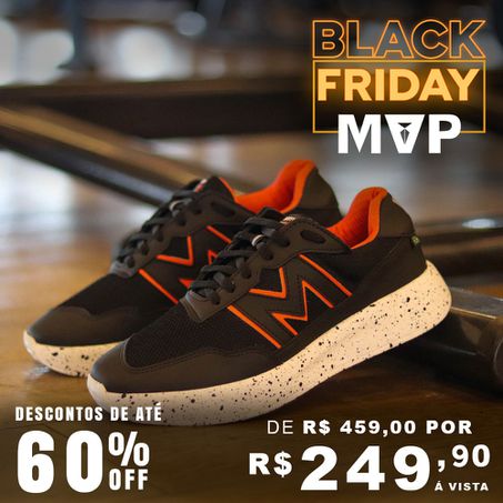 Tênis Preto para Treino Xtep Run II - Black Orange - MVP Fitness - Loja Oficial