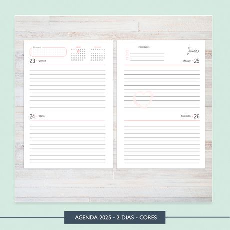 Agenda 2025 - 2 dias - Cores - AGD0005 - Studio Office K