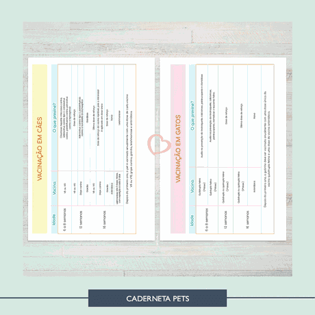 Caderneta Vacina Pets - PET0003 - Studio Office K