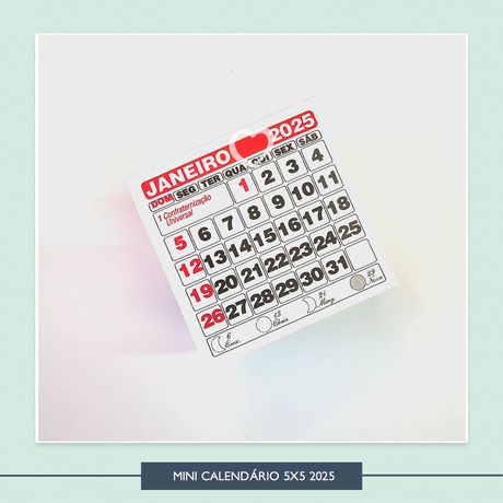 Calendário 2026 - 5 x 5 cm - IMP0001 - Studio Office K