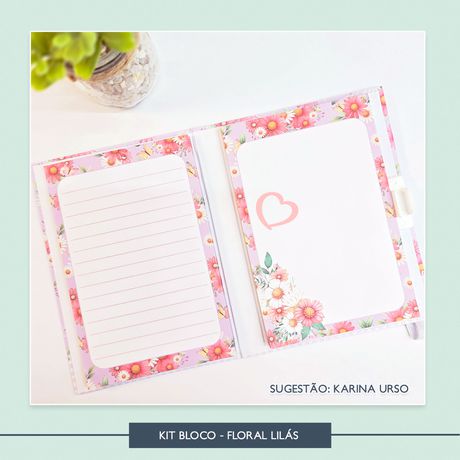 Kit Bloco - Floral Lilás - CEM0004 - Studio Office K
