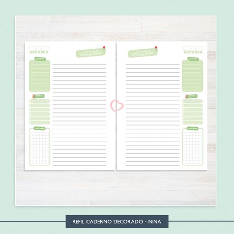 Refil Caderno Decorado - Nina - CAD0026 - Studio Office K