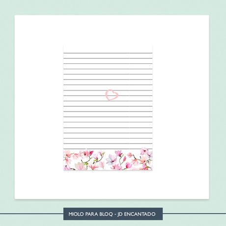 Miolo para bloquinho - JD ENCANTADO - BLO0017 - Studio Office K