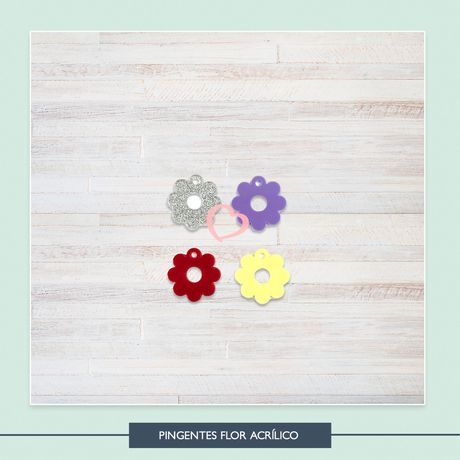 Pingentes Flor Acrílico - PIN00019 - Studio Office K