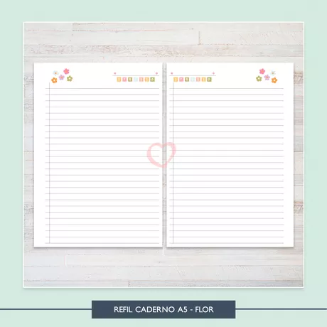 Refil Caderno A5 - Flor - CAD0023 - Studio Office K