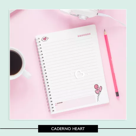 Miolo para Caderno - Heart - CAD0009 - Studio Office K