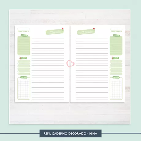 Refil Caderno Decorado - Nina - CAD0026 - Studio Office K