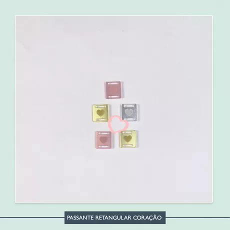 Passante Retangular Coração - PAS0018 - Studio Office K
