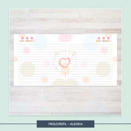 Miolo para caderno Quadrado - Alegria - CAD0017 - Studio Office K