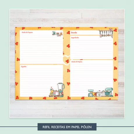 Refil de Receitas A4 * Amor - REC0001 - Studio Office K