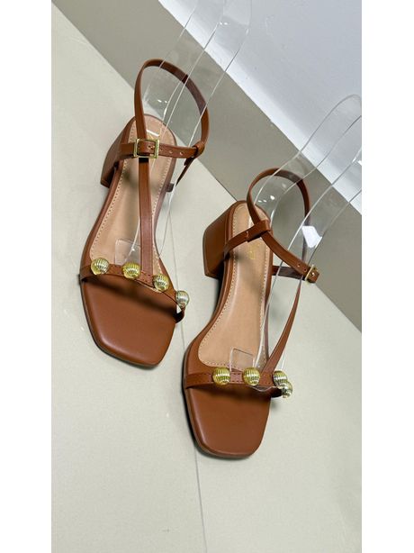  SALTO SANDY BLOCO 4 CM C/ENFEITE - CARAMELO